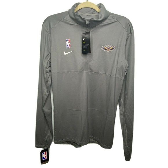 NEW NBA New Orleans Pelicans Basketball Nike Dri-Fit GRAY Pullover AV1754-002 - Picture 1 of 3